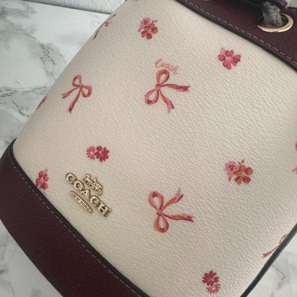 coach Dempsey Drawstring Bucket Bag 15 With Bow Print cn707 - Picture 5 of 7